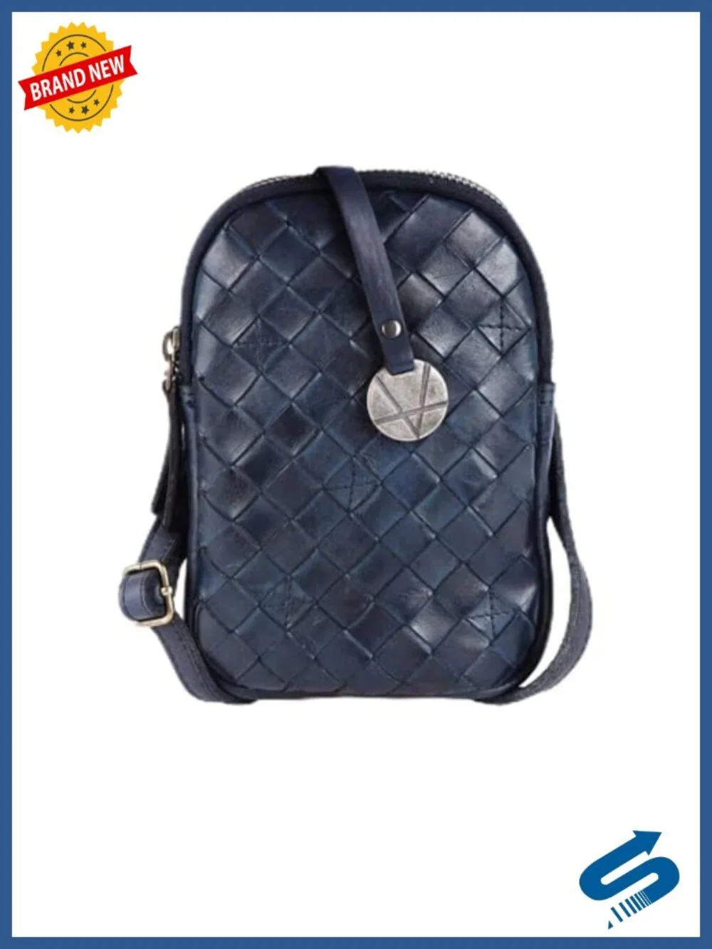 Genuine Leather Crossbody Bag Cell Phone Purse With Adjustable Strap